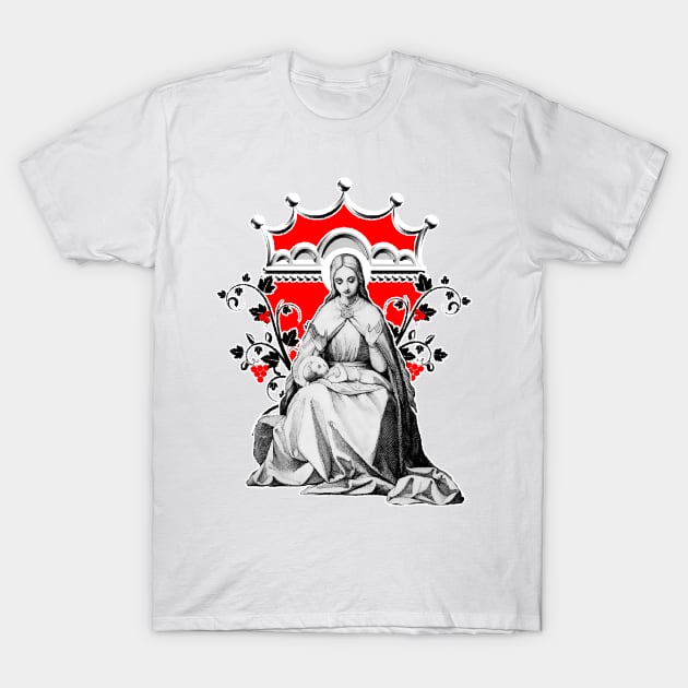 Our Lady with the Child Jesus Biblical Scene T-Shirt by Marccelus